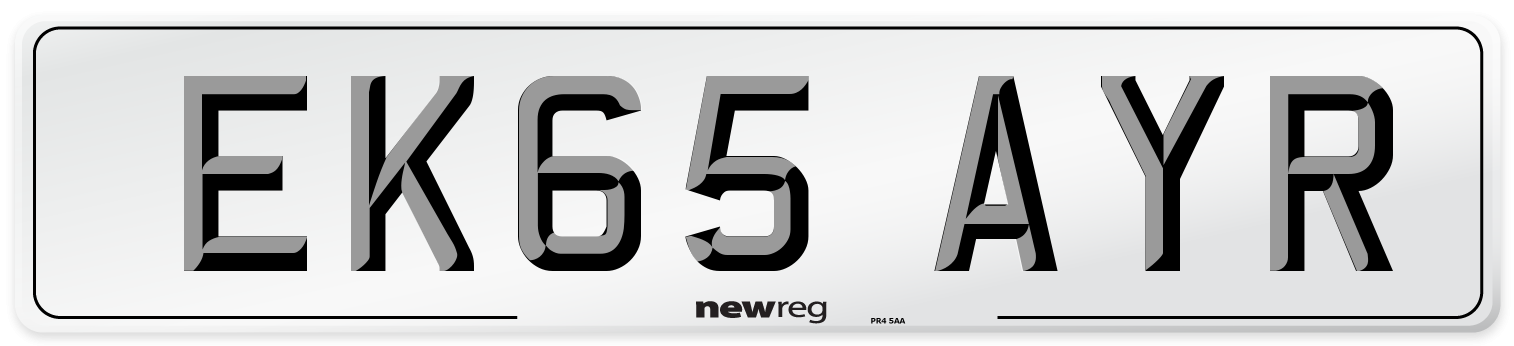 EK65 AYR Number Plate from New Reg